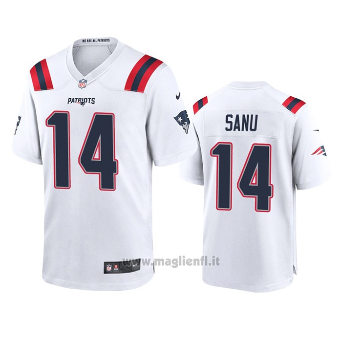 Maglia NFL Game New England Patriots Mohamed Sanu 2020 Bianco